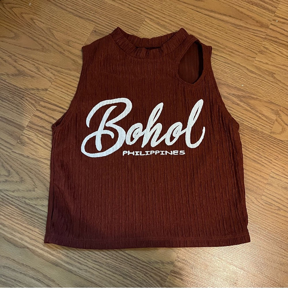 Bohol Philippines Women's Brown Sleeveless Top